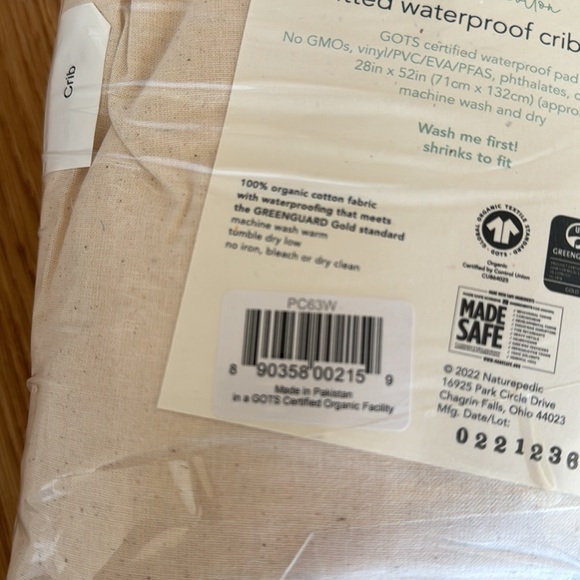 Naturepedic waterproof crib pad - Picture 3 of 3